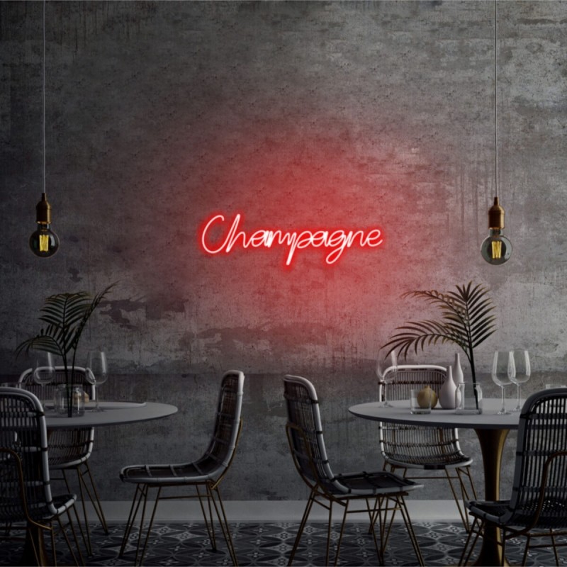 Champagne Neon Led Işıklı Tablo