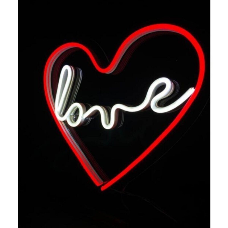 Kalp Love Yazılı Neon Led Işıklı Tablo