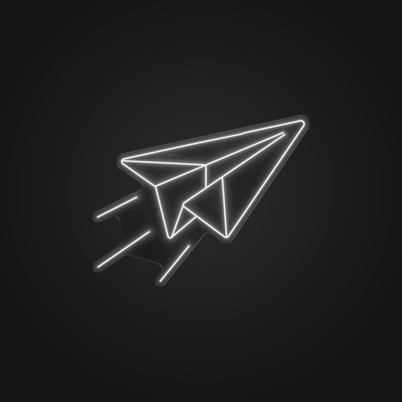 Kağıt Uçak Neon Led Işıklı Tablo