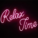 Relax Time Yazılı Neon Led Işıklı Tablo
