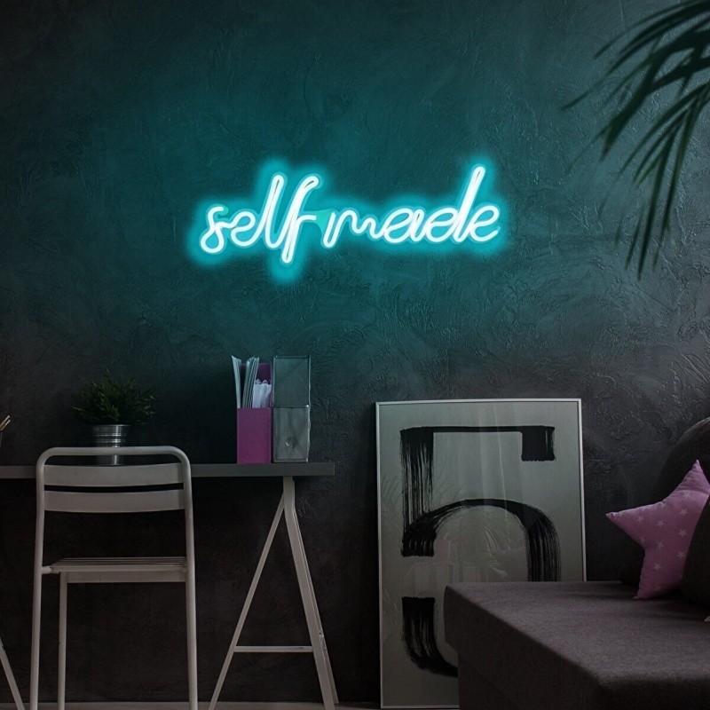 Self Made Yazısı Neon Led Işıklı Tablo