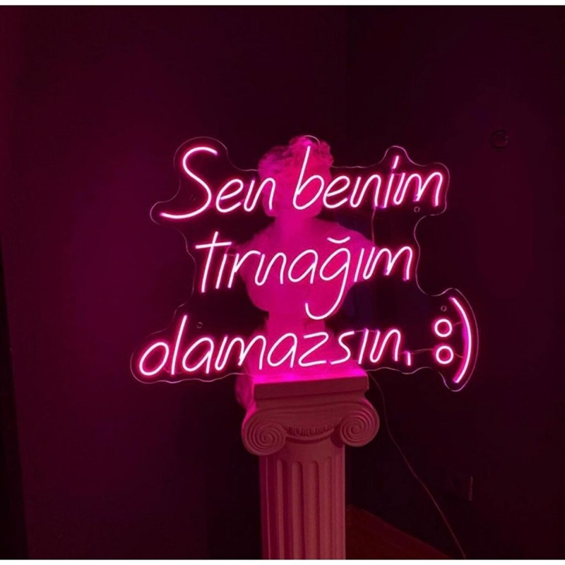 Sen Benim Tırnağım Olamazsın Neon Led Işıklı Tablo