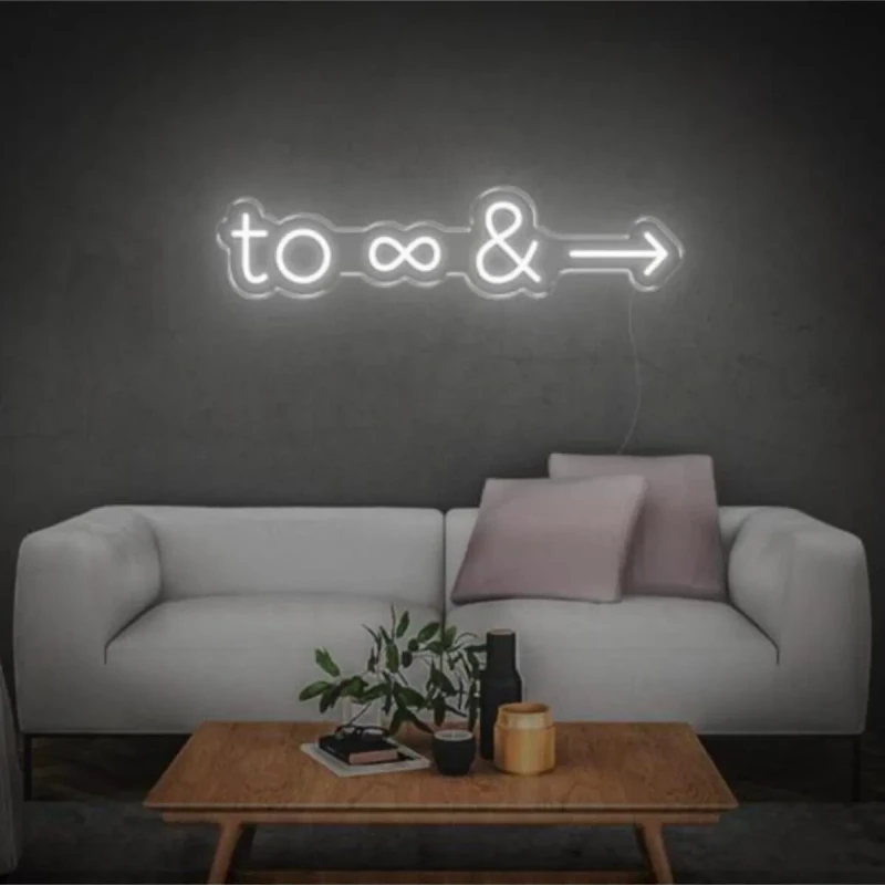 Sonsuzluğa Ve Ötesine Neon Led Işıklı Tablo