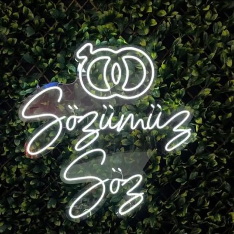 Sözümüz Söz Yazılı Neon Led Işıklı Tablo