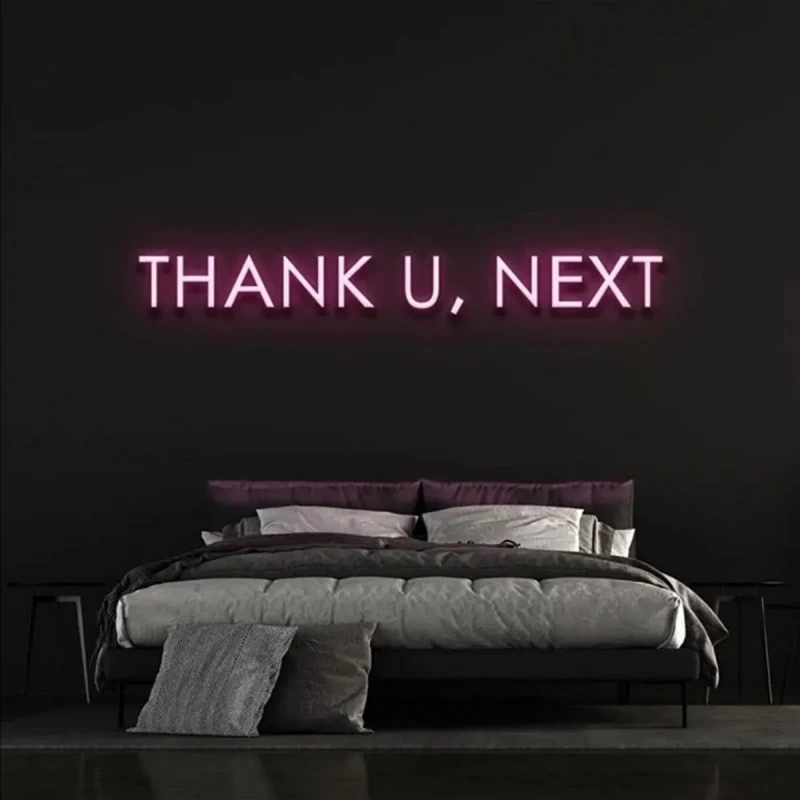 Thank U, Next Yazılı Neon Led Işıklı Tablo