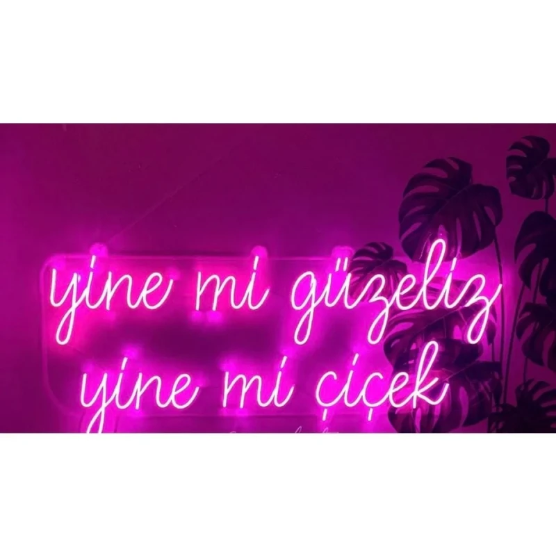 Yine Mi Güzeliz Yine Mi Çiçek Neon Led Işıklı Tablo