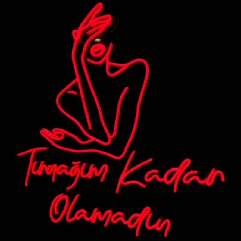 Tırnağım Kadar Olamadın Yazılı Neon Led Işıklı Tablo