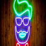 Berber Neon Led Işıklı Tablo