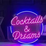 Coctails & Dreams Neon Led Işıklı Tablo
