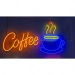 Coffee Fincan Figürü Neon Led Işıklı Tablo
