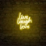 Live Laugh Love Neon Led Işıklı Tablo