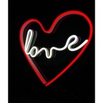 Kalp Love Yazılı Neon Led Işıklı Tablo