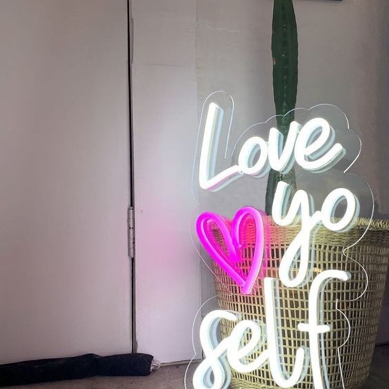 Love Yo Self Yazısı Neon Led Işıklı Tablo