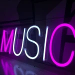 Music Yazılı Neon Led Işıklı Tablo