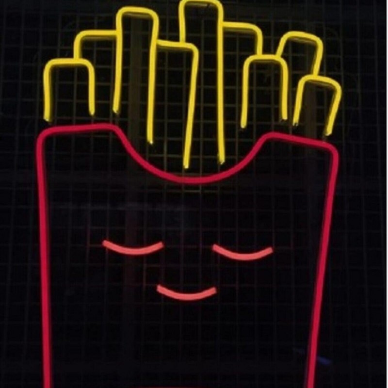 Patates Kızartması Neon Led Işıklı Tablo
