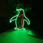 Penguen Neon Led Işıklı Tablo