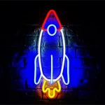 Roket Neon Led Işıklı Tablo