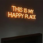 This Is My Happy Place Yazılı Neon Led Işıklı Tablo